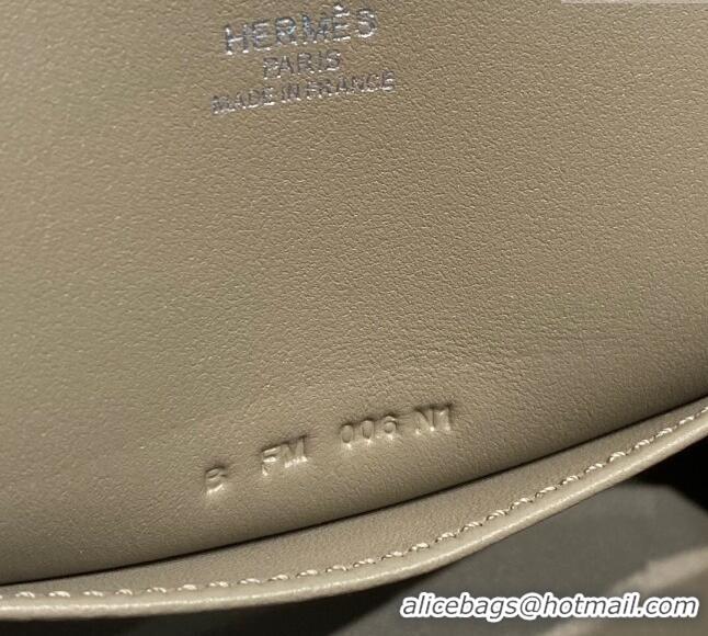 Top Design Hermes Mini Bolide Bag 19cm in Evercolor Calf Leather H1031 Pitch Grey