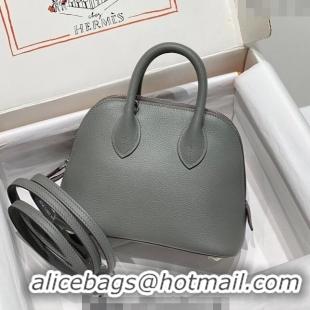 Well Crafted Hermes Mini Bolide Bag 19cm in Evercolor Calf Leather H1031 Cloud Grey