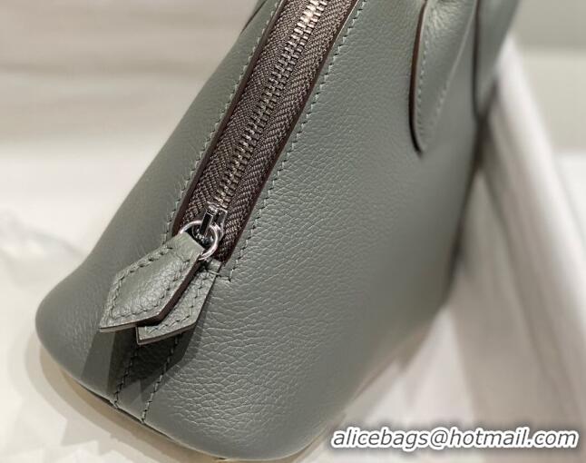 Well Crafted Hermes Mini Bolide Bag 19cm in Evercolor Calf Leather H1031 Cloud Grey