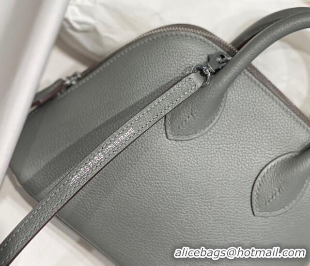 Well Crafted Hermes Mini Bolide Bag 19cm in Evercolor Calf Leather H1031 Cloud Grey