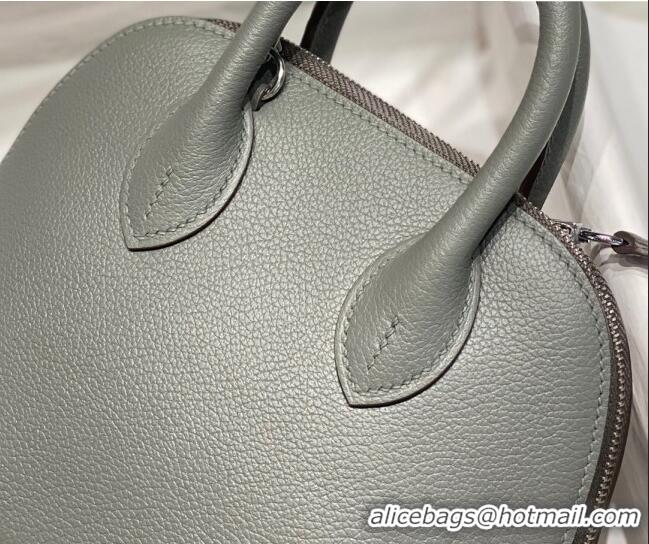 Well Crafted Hermes Mini Bolide Bag 19cm in Evercolor Calf Leather H1031 Cloud Grey