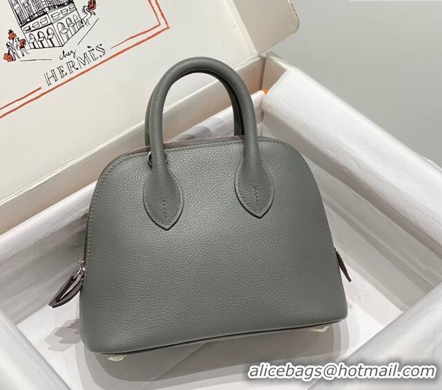 Well Crafted Hermes Mini Bolide Bag 19cm in Evercolor Calf Leather H1031 Cloud Grey