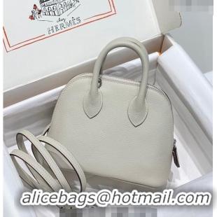 Luxury Discount Hermes Mini Bolide Bag 19cm in Evercolor Calf Leather H1031 Pearl Grey