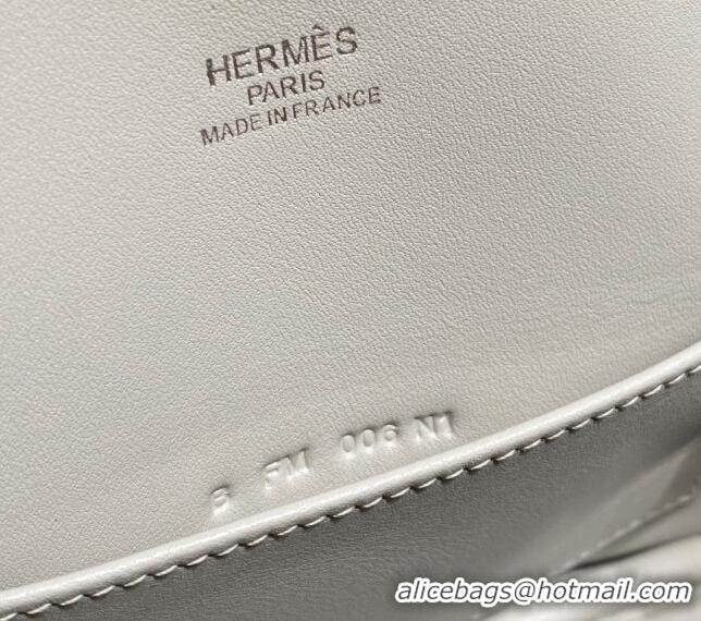 Luxury Discount Hermes Mini Bolide Bag 19cm in Evercolor Calf Leather H1031 Pearl Grey