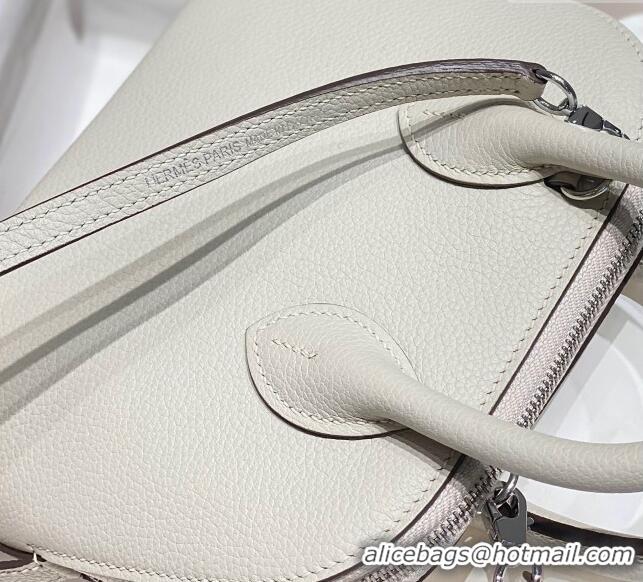 Luxury Discount Hermes Mini Bolide Bag 19cm in Evercolor Calf Leather H1031 Pearl Grey