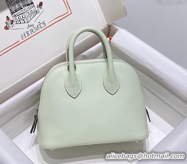 Good Taste Hermes Mini Bolide Bag 19cm in Evercolor Calf Leather H1031 Bubble Green