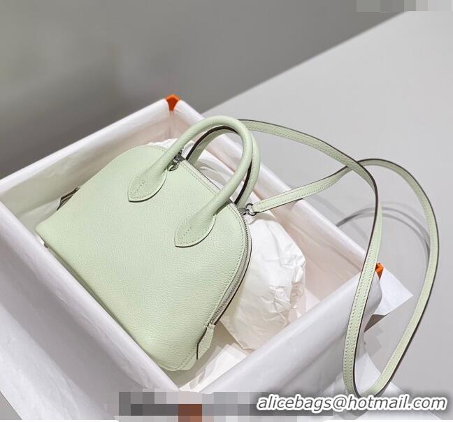 Good Taste Hermes Mini Bolide Bag 19cm in Evercolor Calf Leather H1031 Bubble Green