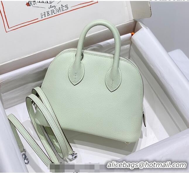 Good Taste Hermes Mini Bolide Bag 19cm in Evercolor Calf Leather H1031 Bubble Green