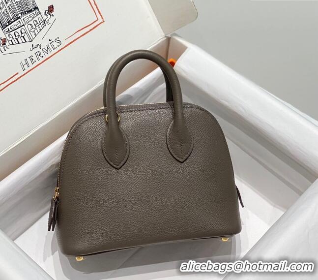 Cheapest Hermes Mini Bolide Bag 19cm in Evercolor Calf Leather H1031 Tin Grey