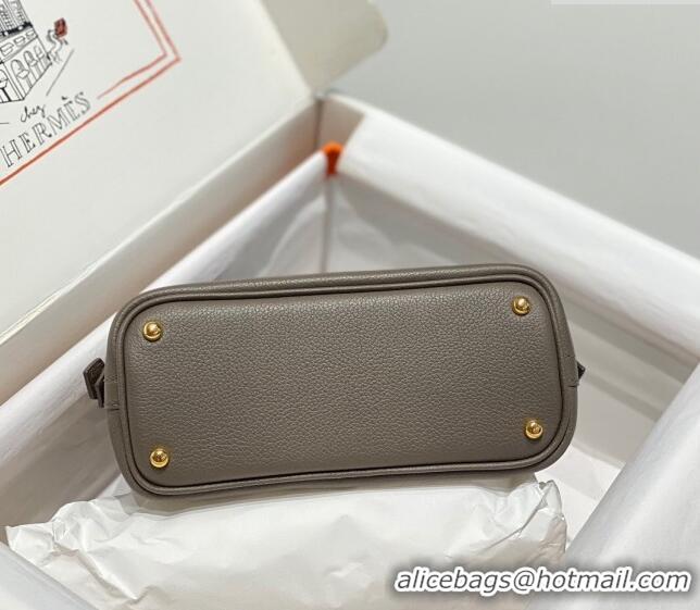 Cheapest Hermes Mini Bolide Bag 19cm in Evercolor Calf Leather H1031 Tin Grey