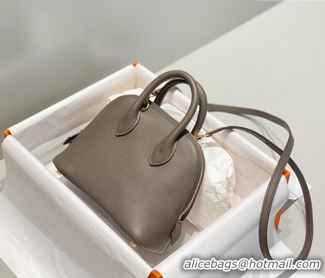 Cheapest Hermes Mini Bolide Bag 19cm in Evercolor Calf Leather H1031 Tin Grey