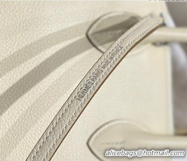 Classic Specials Hermes Mini Bolide Bag 19cm in Evercolor Calf Leather H1031 Cream White/Silver