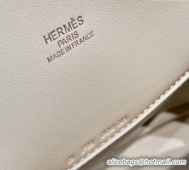 Classic Specials Hermes Mini Bolide Bag 19cm in Evercolor Calf Leather H1031 Cream White/Silver