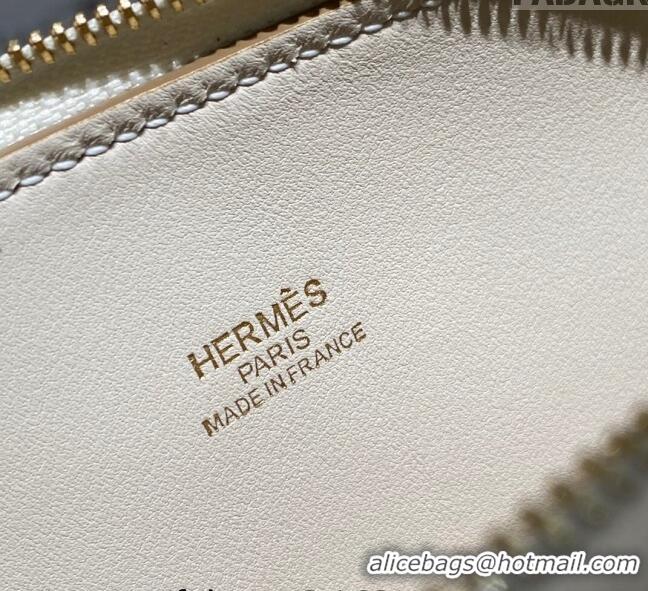 Best Price Hermes Mini Bolide Bag 19cm in Evercolor Calf Leather H1031 Cream White/Gold