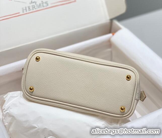 Best Price Hermes Mini Bolide Bag 19cm in Evercolor Calf Leather H1031 Cream White/Gold