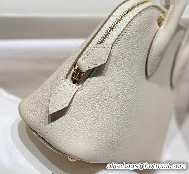 Best Price Hermes Mini Bolide Bag 19cm in Evercolor Calf Leather H1031 Cream White/Gold