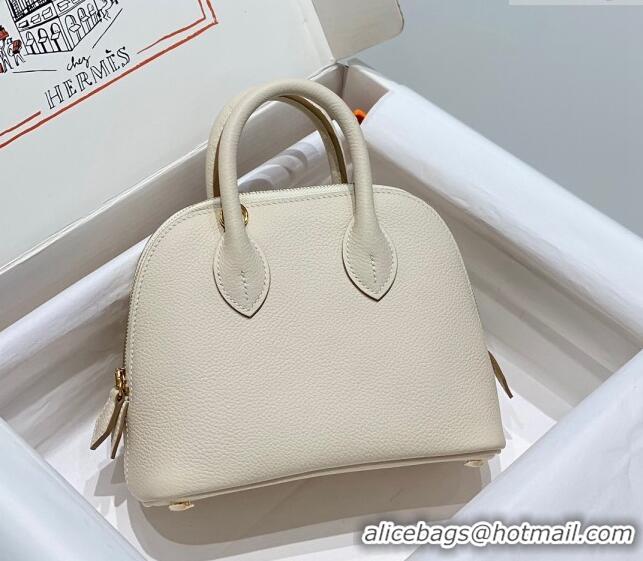 Best Price Hermes Mini Bolide Bag 19cm in Evercolor Calf Leather H1031 Cream White/Gold