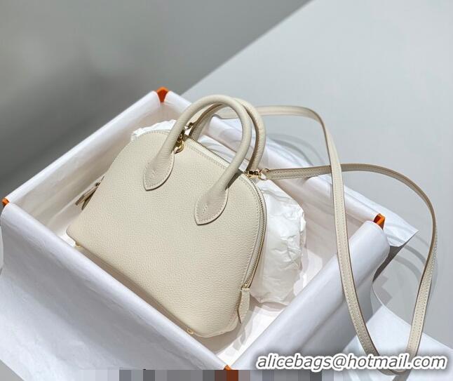 Best Price Hermes Mini Bolide Bag 19cm in Evercolor Calf Leather H1031 Cream White/Gold