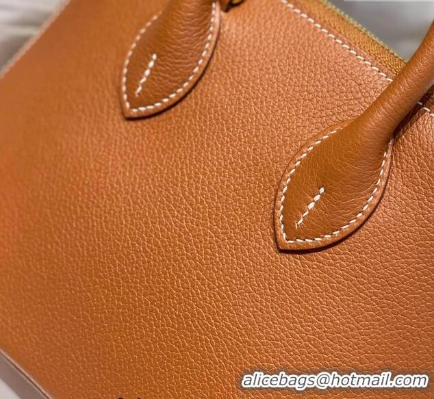 Shop Discount Hermes Mini Bolide Bag 19cm in Evercolor Calf Leather H1031 Brown/Gold