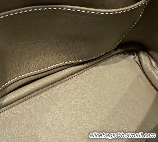 Top Quality Hermes Mini Bolide Bag 19cm in Evercolor Calf Leather H1031 Elephant Grey/Gold