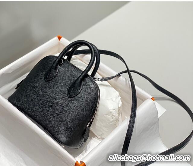 Market Sells Hermes Mini Bolide Bag 19cm in Evercolor Calf Leather H1031 Black/Silver