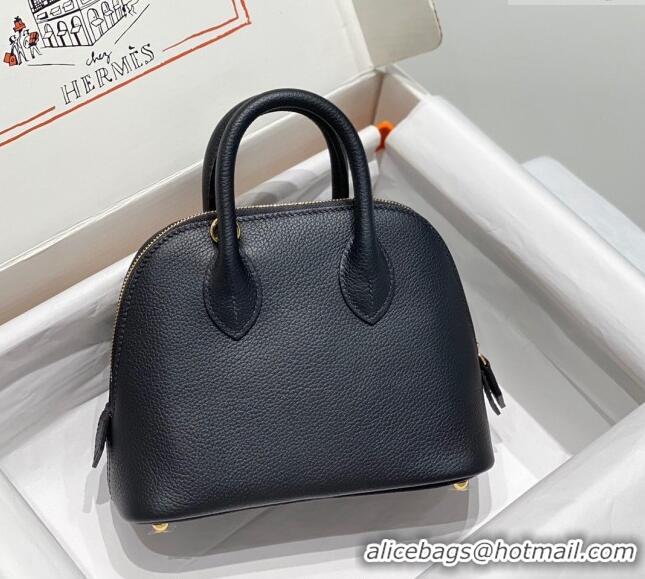 Top Design Hermes Mini Bolide Bag 19cm in Evercolor Calf Leather H1031 Black/Gold