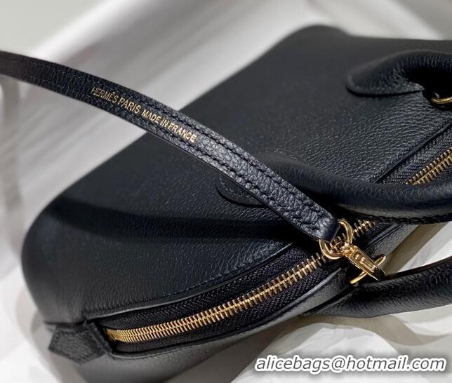 Top Design Hermes Mini Bolide Bag 19cm in Evercolor Calf Leather H1031 Black/Gold