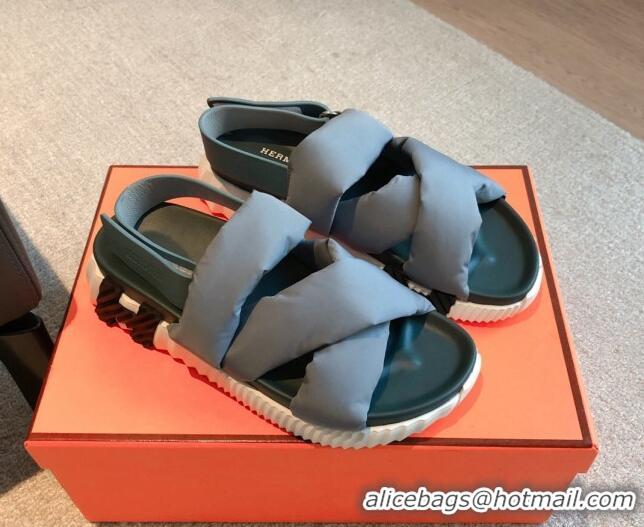 Best Grade Hermes Electric Sandals in Technical Fabric Grey 0326100