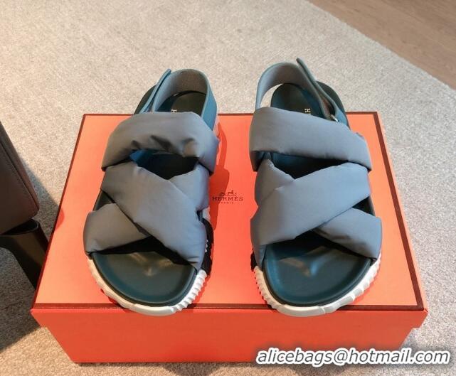 Best Grade Hermes Electric Sandals in Technical Fabric Grey 0326100