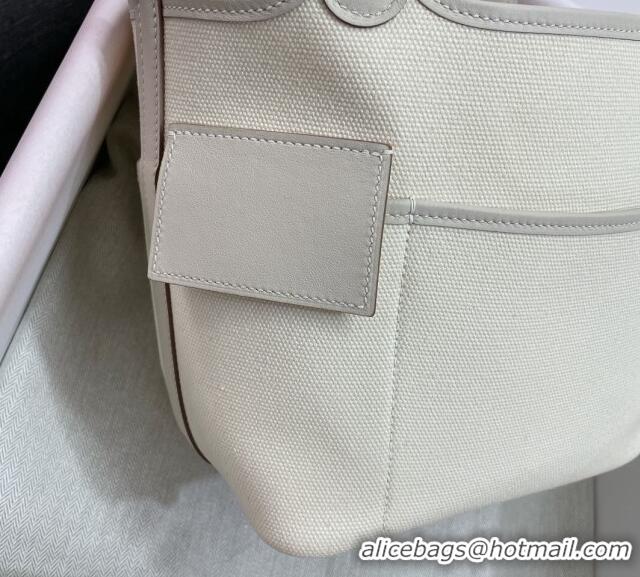 Super Quality Hermes Cargo Picotin Lock Bag 18cm in Swift Leather and Canvas H1524 White