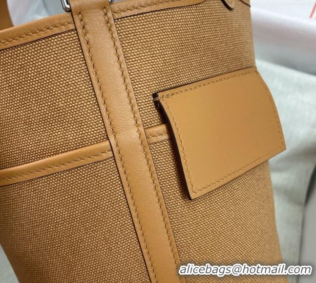 New Style Hermes Cargo Picotin Lock Bag 18cm in Swift Leather and Canvas H1524 Brown