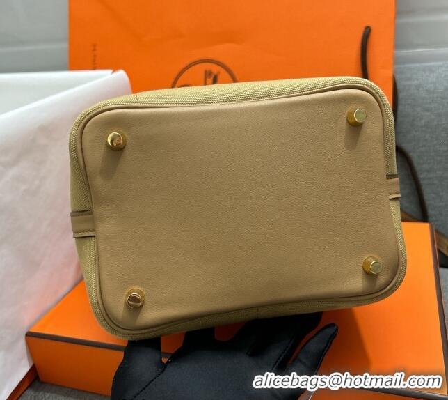 Discount Hermes Cargo Picotin Lock Bag 18cm in Swift Leather and Canvas H1524 Beige