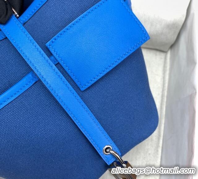 Top Quality Hermes Cargo Picotin Lock Bag 18cm in Swift Leather and Canvas H1524 Blue