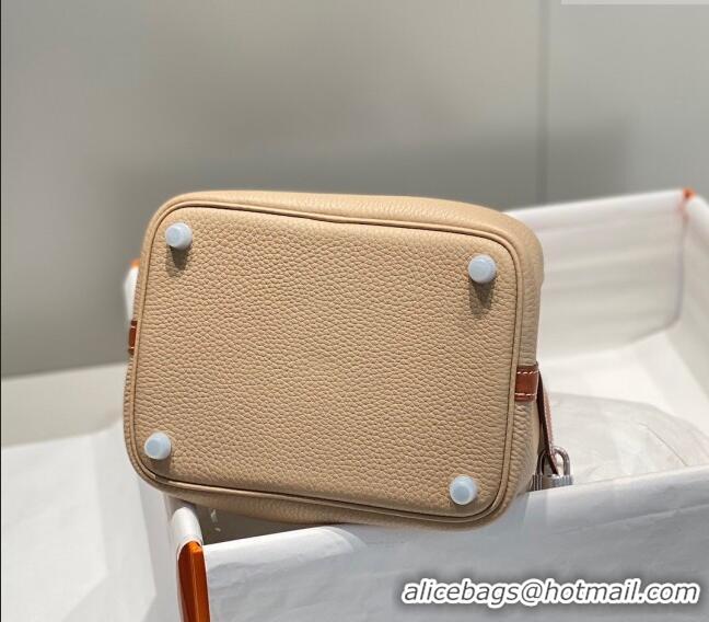 Grade Design Hermes Picotin Lock Bag 18cm in Patchwork Grained Leather H6015 Coat Beige/Brown