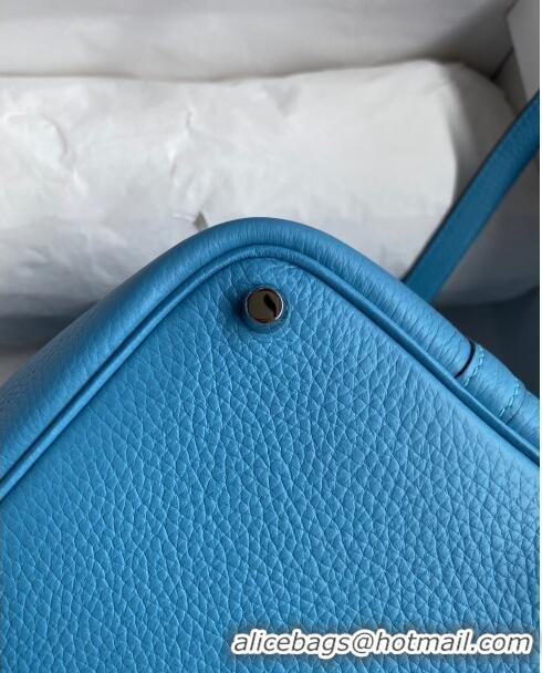 Top Grade Hermes Picotin Lock Bag 18cm/22cm in Taurillon Clemence Leather H0701 North Blue/Silver (Full Handmade)