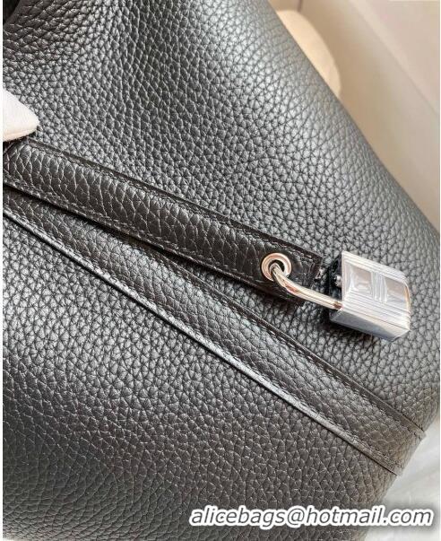 Promotional Hermes Picotin Lock Bag 18cm/22cm in Taurillon Clemence Leather H0701 Black/Silver (Full Handmade)