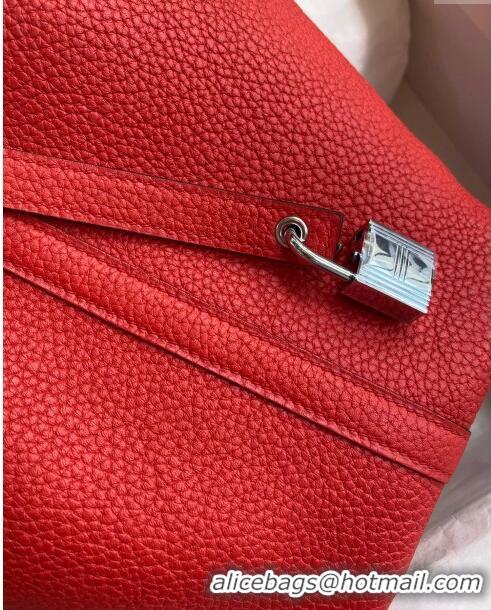 Shop Best Hermes Picotin Lock Bag 18cm/22cm in Taurillon Clemence Leather H0701 Red/Silver (Full Handmade)