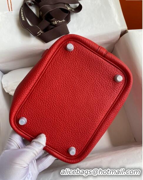 Shop Best Hermes Picotin Lock Bag 18cm/22cm in Taurillon Clemence Leather H0701 Red/Silver (Full Handmade)