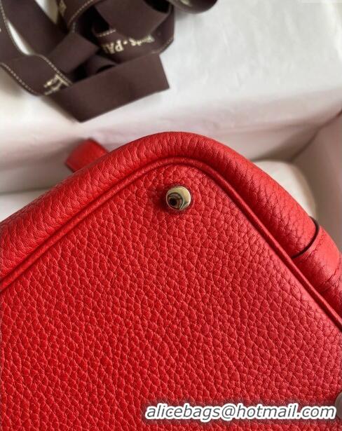 Shop Best Hermes Picotin Lock Bag 18cm/22cm in Taurillon Clemence Leather H0701 Red/Silver (Full Handmade)