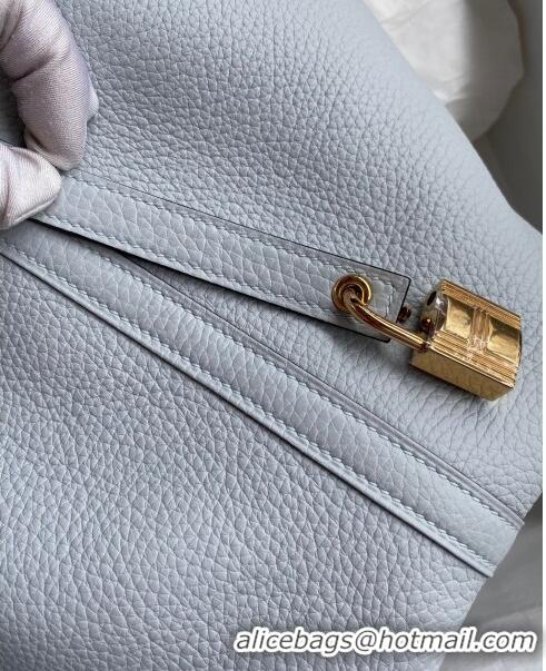 Free Shipping Hermes Picotin Lock Bag 18cm/22cm in Taurillon Clemence Leather H0701 Grail Blue/Gold (Full Handmade)