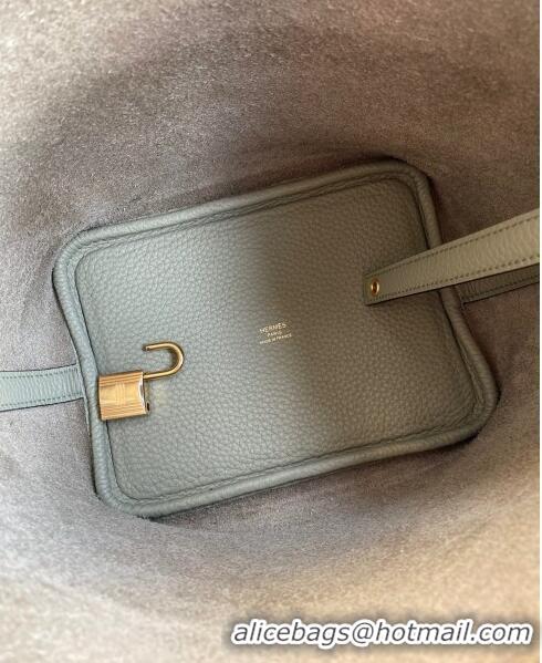 Cheapest Hermes Picotin Lock Bag 18cm/22cm in Taurillon Clemence Leather H0701 Sage Green/Gold (Full Handmade)