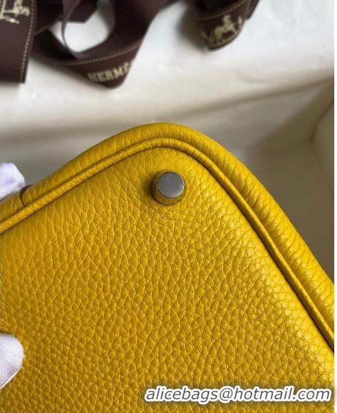 Top Quality Hermes Picotin Lock Bag 18cm/22cm in Taurillon Clemence Leather H0701 Yellow/Silver (Full Handmade)