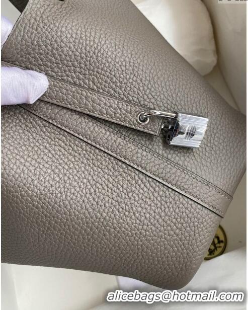 Most Popular Hermes Picotin Lock Bag 18cm/22cm in Taurillon Clemence Leather H0701 Tinware Grey/Silver (Full Handmade)