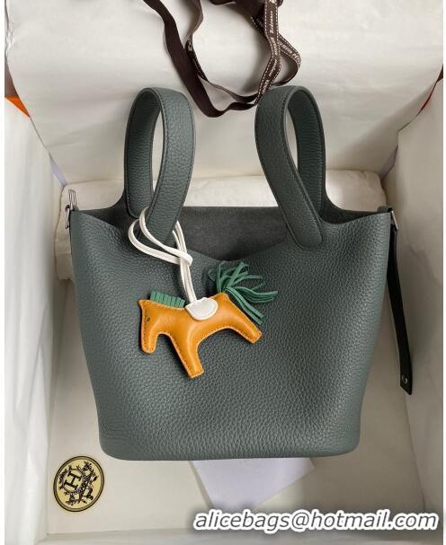 Well Crafted Hermes Picotin Lock Bag 18cm/22cm in Taurillon Clemence Leather H0701 Almond Green/Silver (Full Handmade)