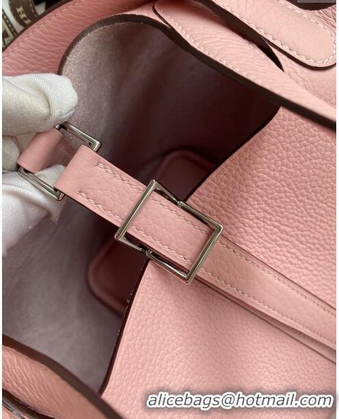 Luxurious Hermes Picotin Lock Bag 18cm/22cm in Taurillon Clemence Leather H0701 3Q Pink/Silver (Full Handmade)