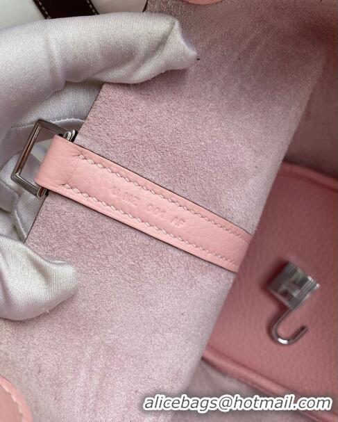 Luxurious Hermes Picotin Lock Bag 18cm/22cm in Taurillon Clemence Leather H0701 3Q Pink/Silver (Full Handmade)