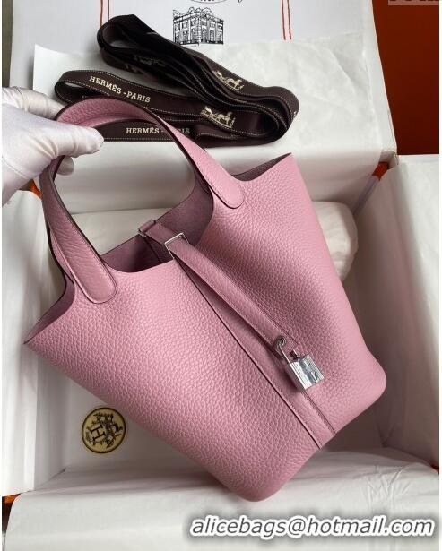 Super Quality Hermes Picotin Lock Bag 18cm/22cm in Taurillon Clemence Leather H0701 Malva Violet/Silver (Full Handmade)