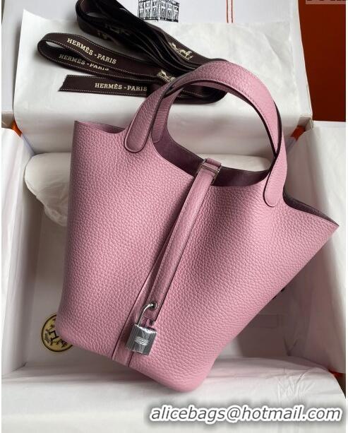 Super Quality Hermes Picotin Lock Bag 18cm/22cm in Taurillon Clemence Leather H0701 Malva Violet/Silver (Full Handmade)