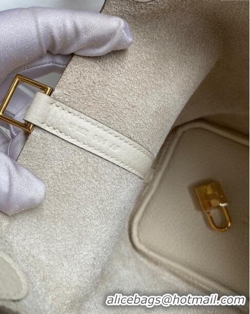 Discount Hermes Picotin Lock Bag 18cm/22cm in Taurillon Clemence Leather H0701 Milk Shake White/Gold (Full Handmade)