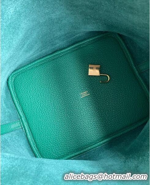 Super Quality Hermes Picotin Lock Bag 18cm/22cm in Taurillon Clemence Leather H0701 Velvet Green/Gold (Full Handmade)